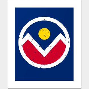 Retro Denver Colorado Flag // Vintage Denver Grunge Emblem Posters and Art